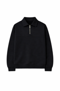 Midnight black Quarter Zip Sweater