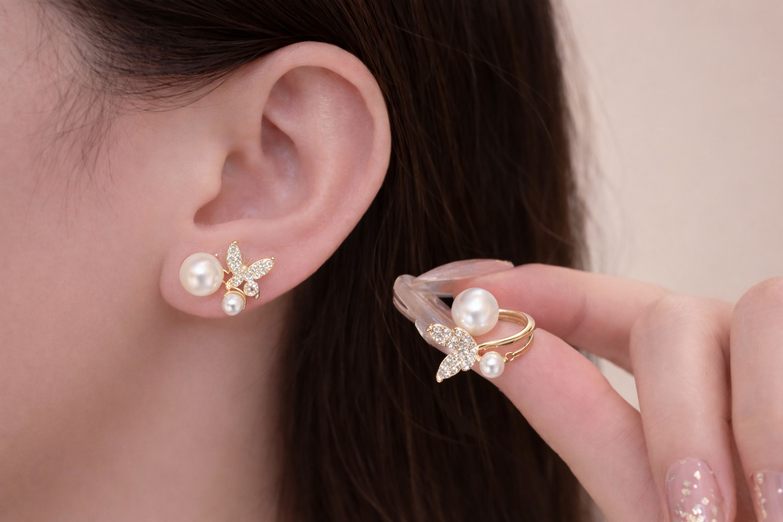 Luna Pearl Butterfly Clips