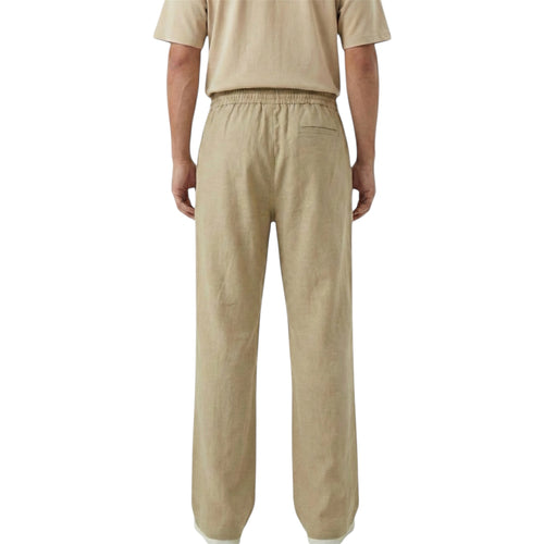 Beige Old Money Linen Trouser