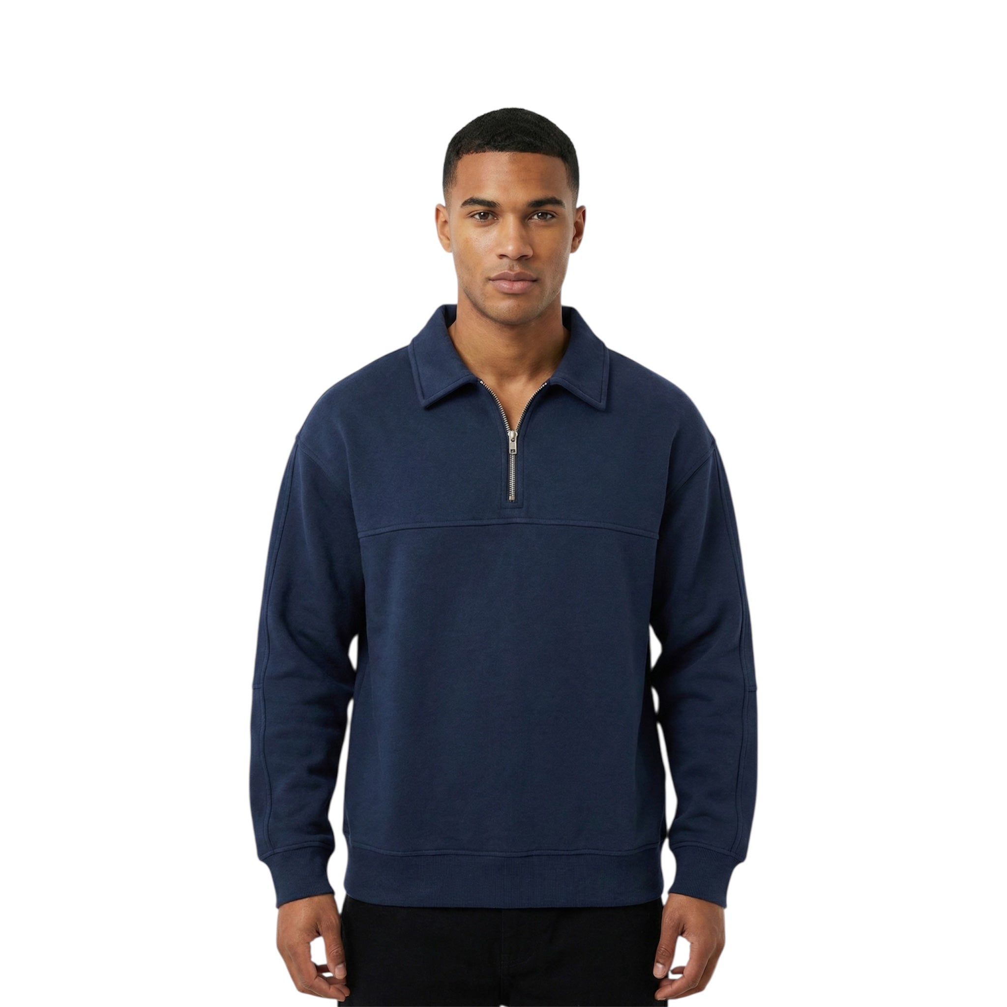 Midnight Blue Quarter zip sweater