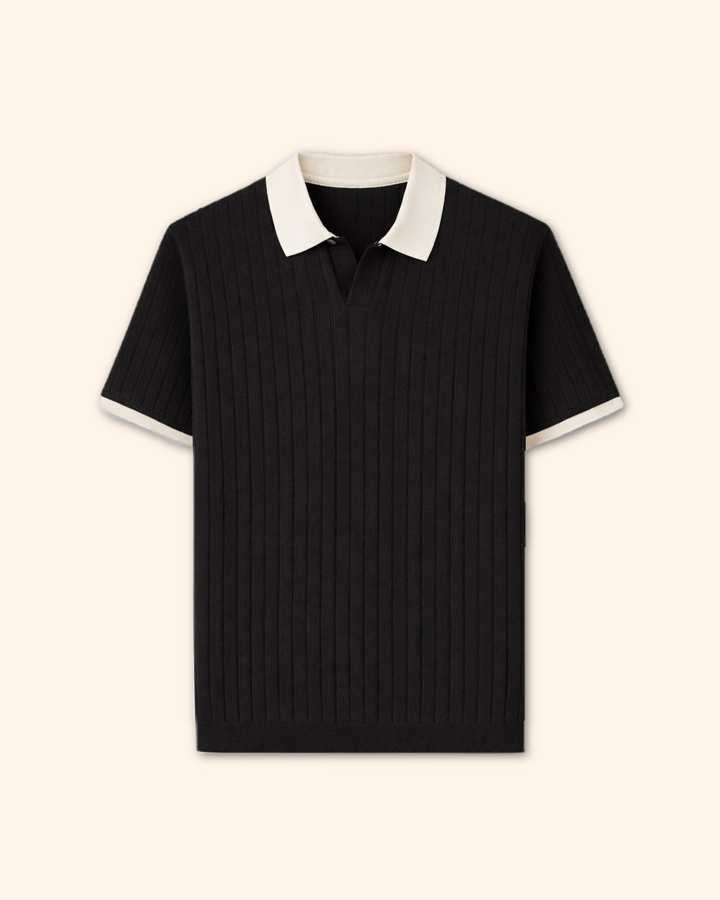 Charcoal Black Drop Needle Polo