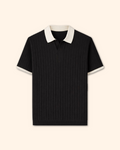 Charcoal Black Drop Needle Polo