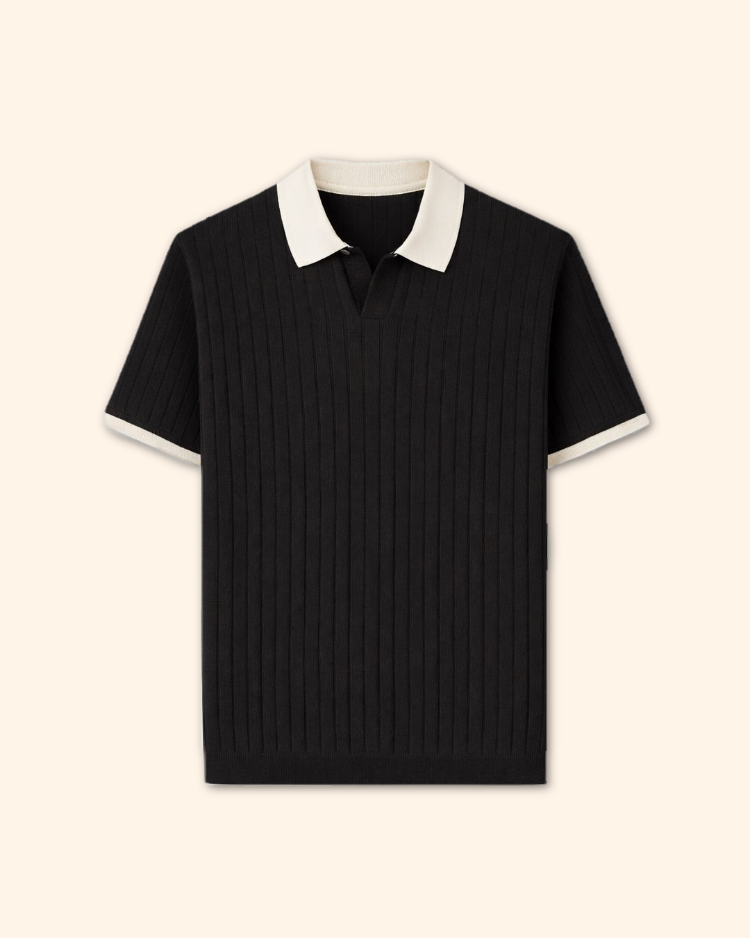 Charcoal Black Drop Needle Polo