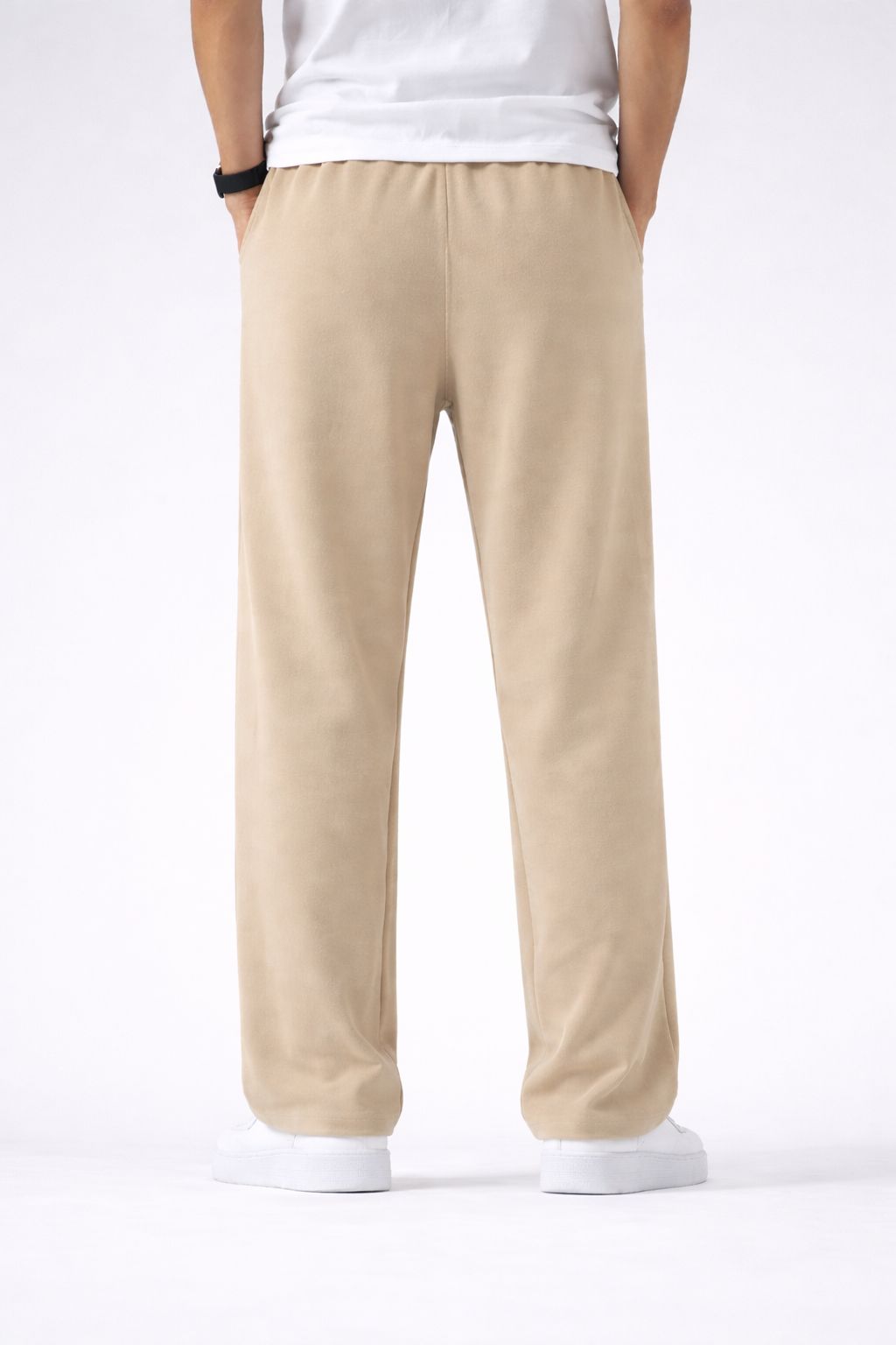 Sandstone Beige Tailored Trousers