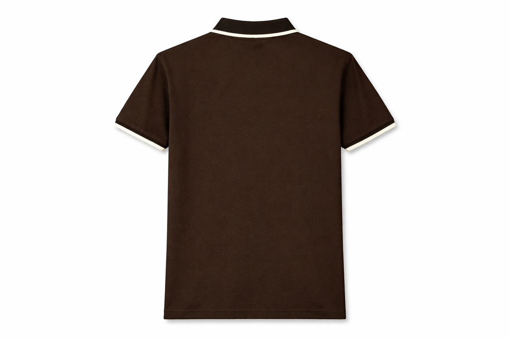 Seal Brown Pinstripe Silk Polo