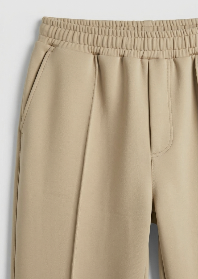 Sandstone Beige Tailored Trousers